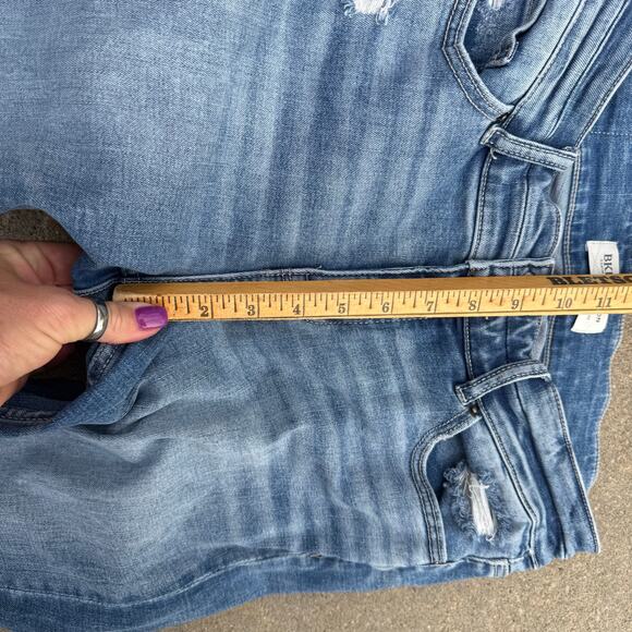 Buckle BKE Payton Universal Fit Mid Rise Boot Cut Frayed Knee Blue Jeans 30R - Picture 8 of 9